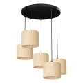 Підвісна люстра RATTAN 5xE27/60W/230V ротанґ