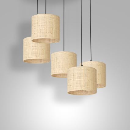 Підвісна люстра RATTAN 5xE27/60W/230V ротанґ