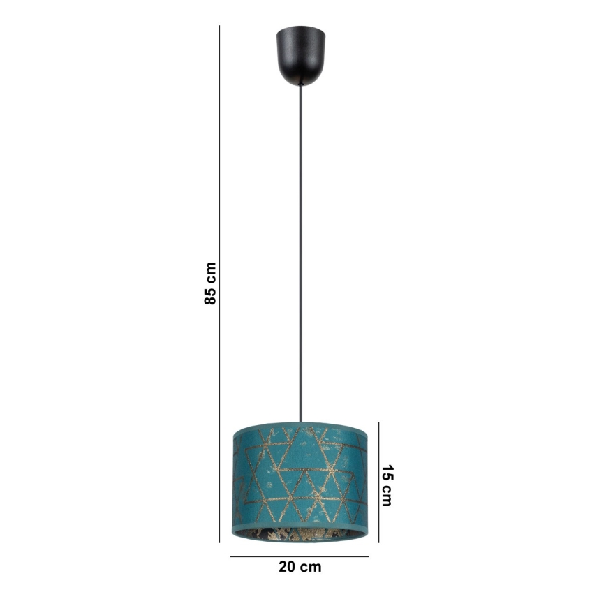 Підвісна люстра REZO 1xE27/60W/230V бірюзовий