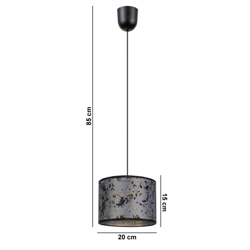 Підвісна люстра REZO 1xE27/60W/230V сірий