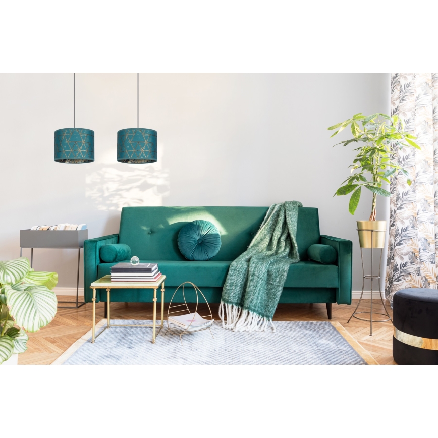 Підвісна люстра REZO 2xE27/60W/230V бірюзовий