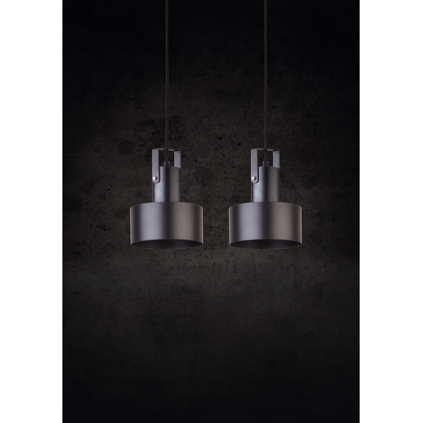 Підвісна люстра RIF 2xE27/60W/230V чорний