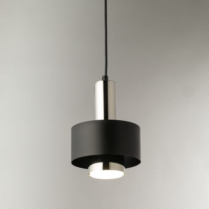 Підвісна люстра RIF LUX 1xGX53/12W/230V діаметр 15 см чорний/глянцевий хром