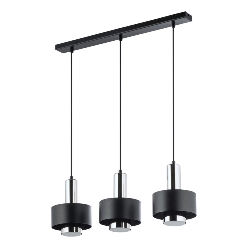 Підвісна люстра RIF LUX 3xGX53/12W/230V чорний/глянцевий хром