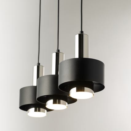 Підвісна люстра RIF LUX 3xGX53/12W/230V чорний/глянцевий хром