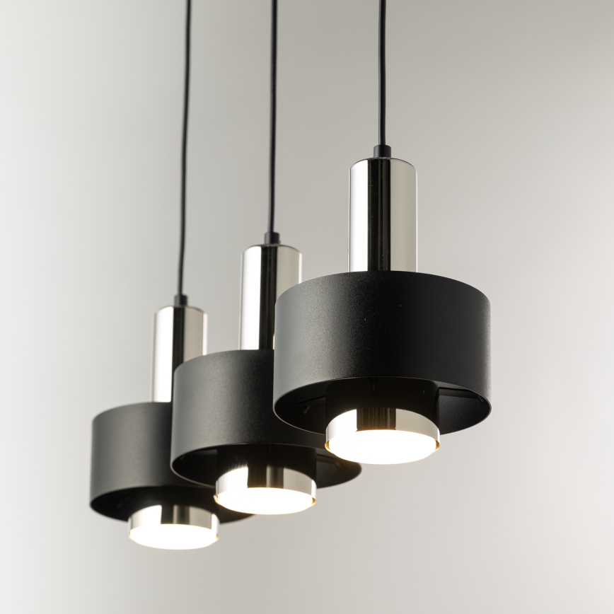 Підвісна люстра RIF LUX 3xGX53/12W/230V чорний/глянцевий хром