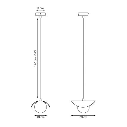 Підвісна люстра RITUAL на тросі 1xG9/8W/230V чорна