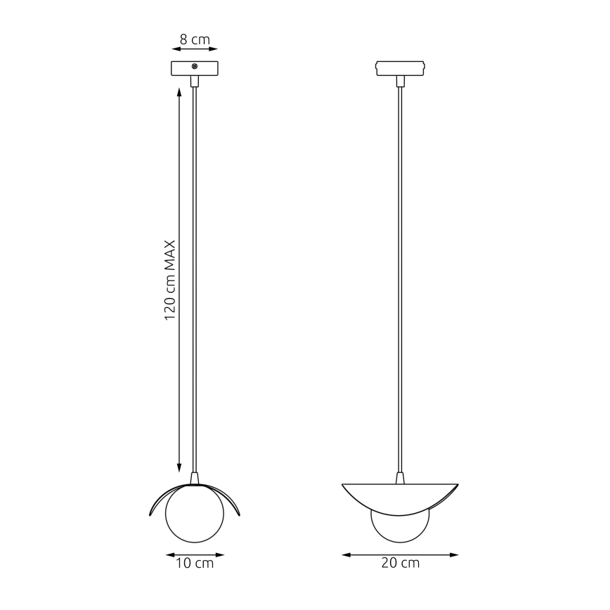 Підвісна люстра RITUAL на тросі 1xG9/8W/230V чорна