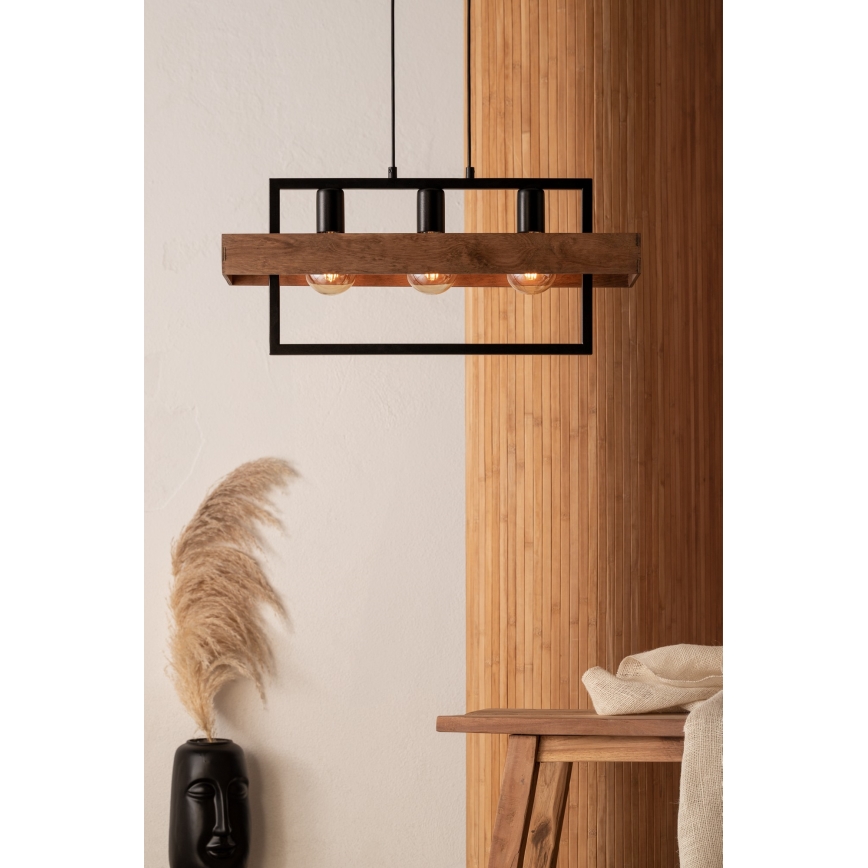 Підвісна люстра ROBIN 3xE27/60W/230V дерево