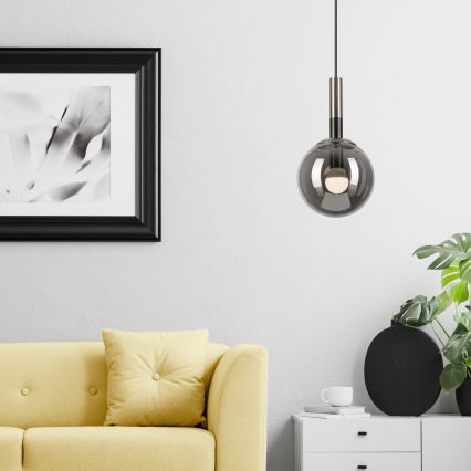 Підвісна люстра ROLLO 1xE14/5W/230V матовий хром/димчастий