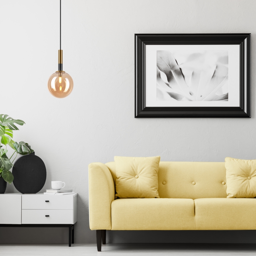 Підвісна люстра ROLLO 1xG9/5W/230V золотий/димчастий бежевий