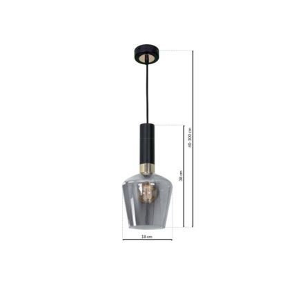 Підвісна люстра ROMA BLACK 1xE27/60W/230V