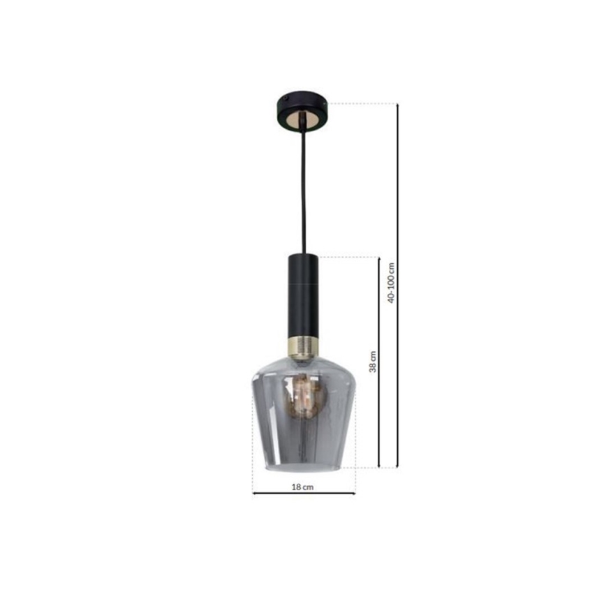 Підвісна люстра ROMA BLACK 1xE27/60W/230V