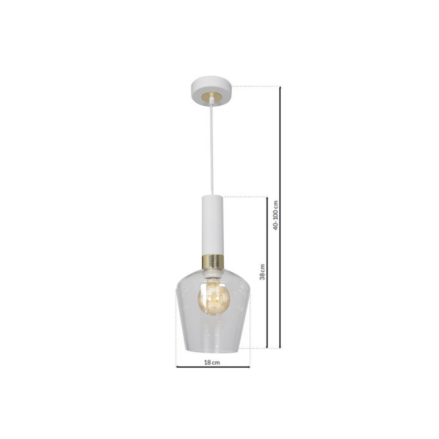 Підвісна люстра ROMA WHITE 1xE27/60W/230V
