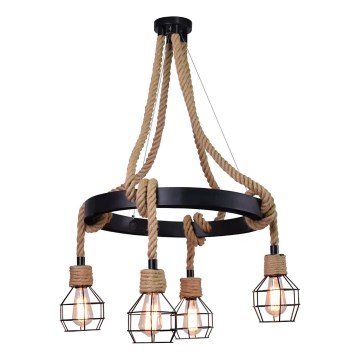 Підвісна люстра ROPE ALEGRA 4xE27/10W/230V