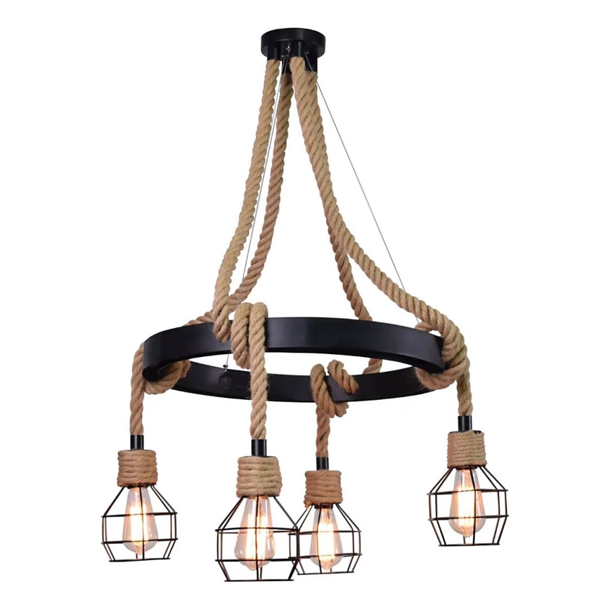 Підвісна люстра ROPE ALEGRA 4xE27/10W/230V