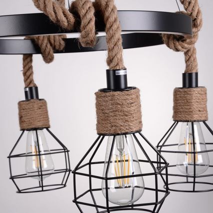 Підвісна люстра ROPE ALEGRA 4xE27/10W/230V