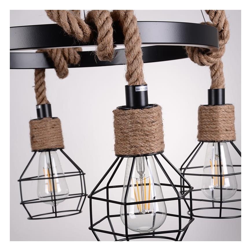 Підвісна люстра ROPE ALEGRA 4xE27/10W/230V