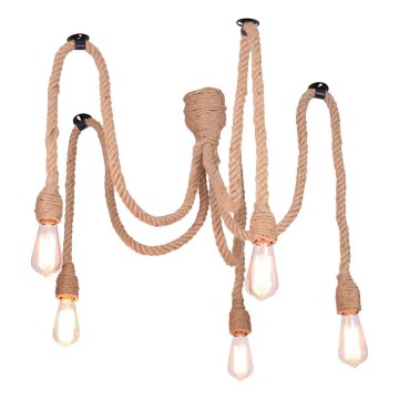Підвісна люстра ROPE CASA 5xE27/12W/230V павук