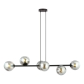Підвісна люстра ROSSI 6xE14/10W/230V чорний/сірий
