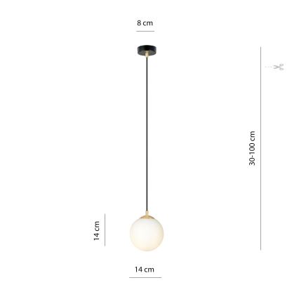 Підвісна люстра ROYAL 1xE14/10W/230V діаметр 14 см чорний