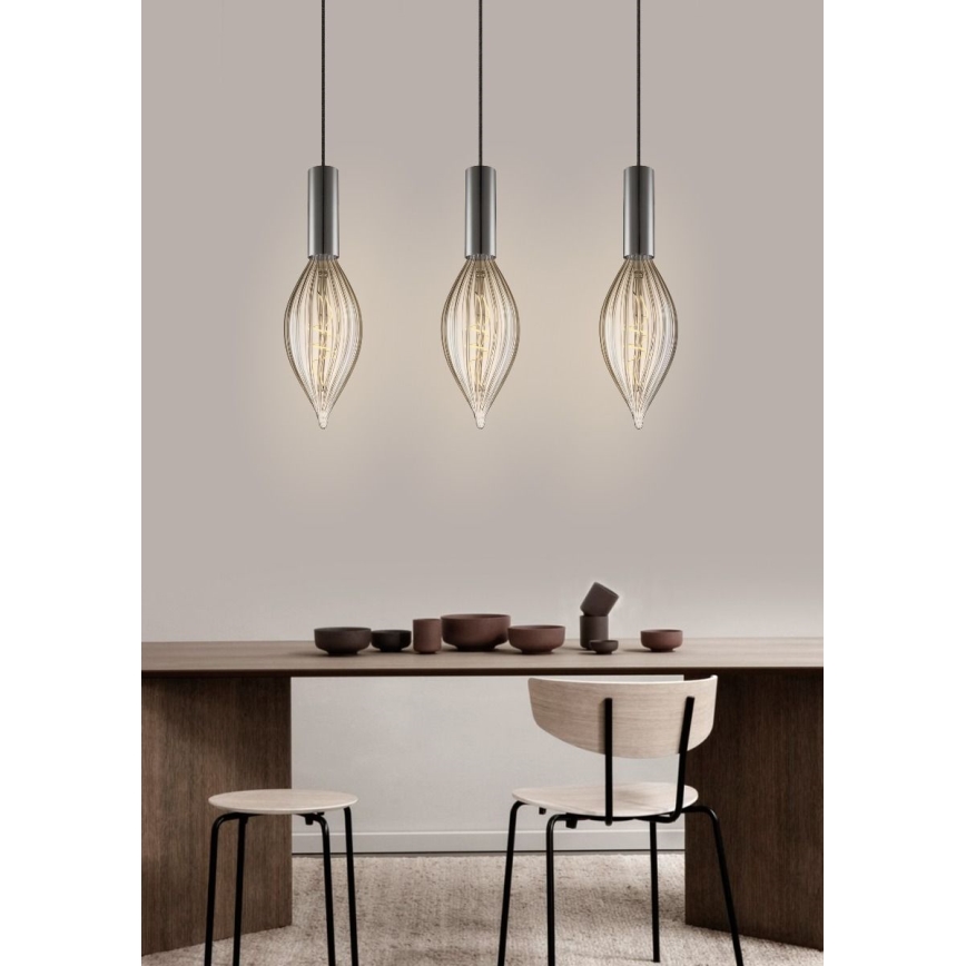 Підвісна люстра SAGA 1xE27/40W/230V чорний