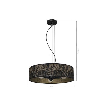 Підвісна люстра SATINO 3xE27/60W/230V золотий