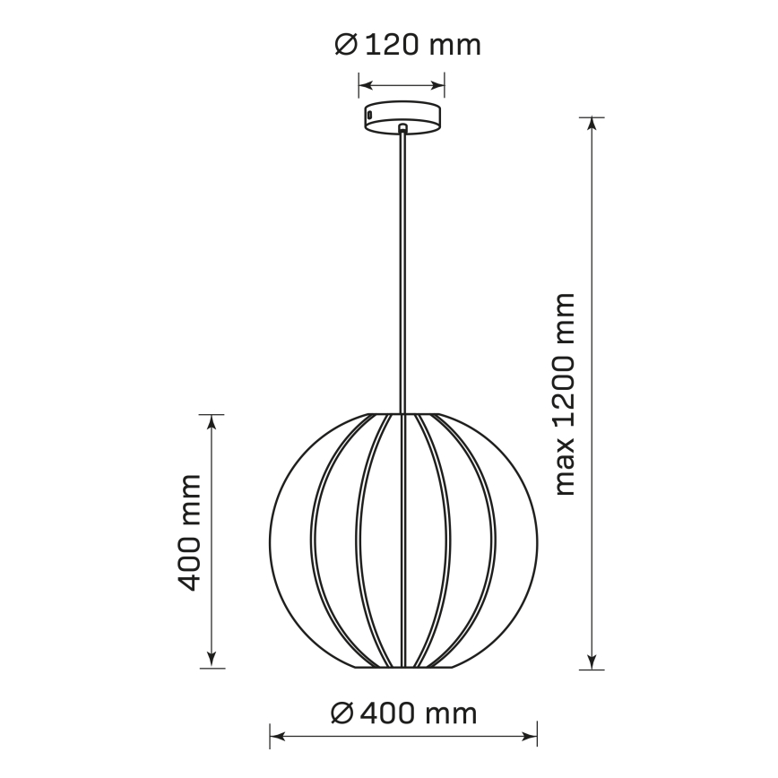 Підвісна люстра SENSAI 1xE27/20W/230V діаметр 40 см чорний