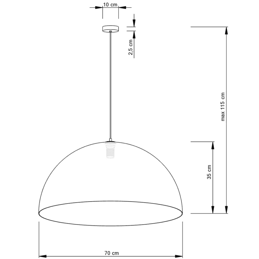 Підвісна люстра SFERA 1xE27/60W/230V діаметр 70 см золотистий