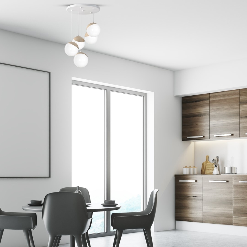 Підвісна люстра SFERA WOOD 5xE14/40W/230V