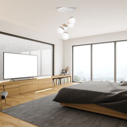 Підвісна люстра SFERA WOOD 5xE14/40W/230V