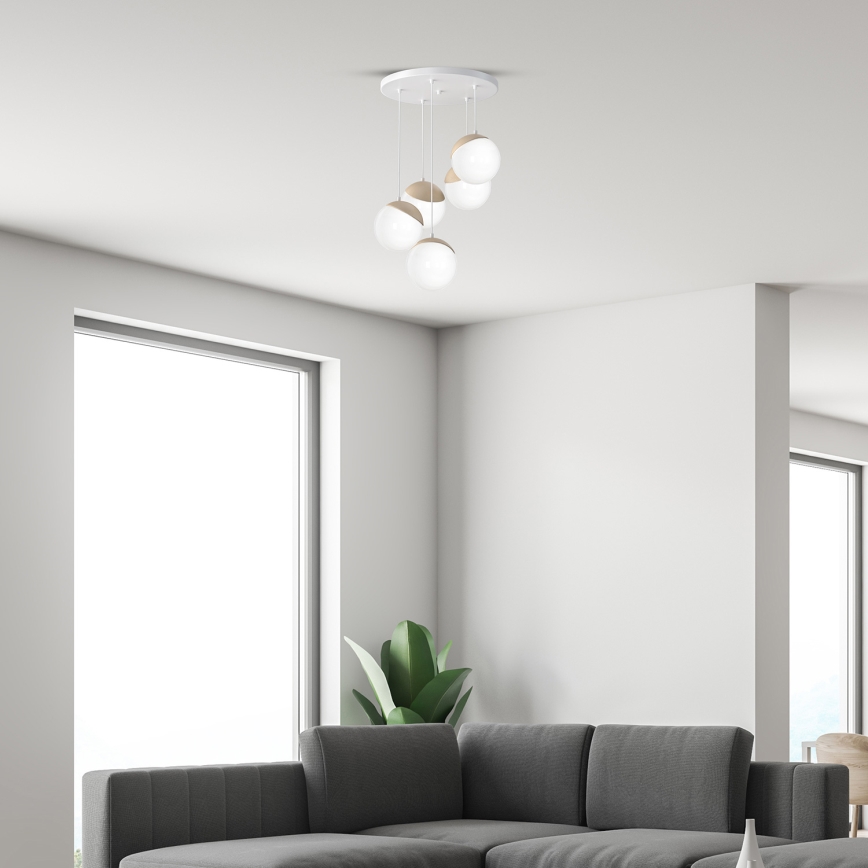 Підвісна люстра SFERA WOOD 5xE14/40W/230V