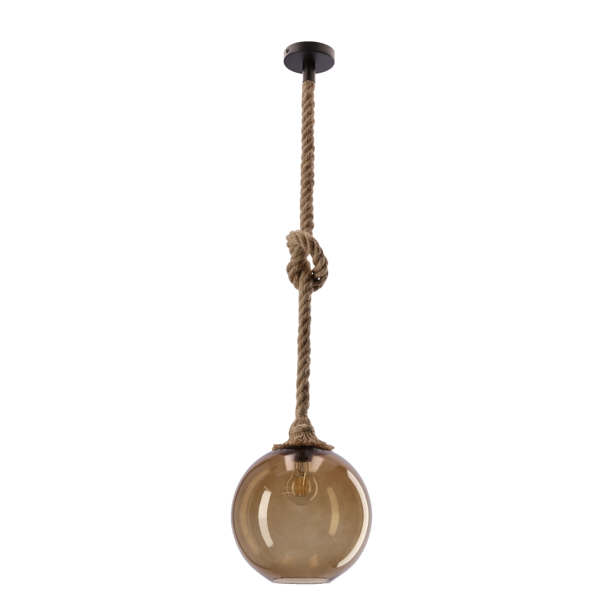 Підвісна люстра SHEDON на тросі 1xE27/40W/230V, димчасто-бежевий