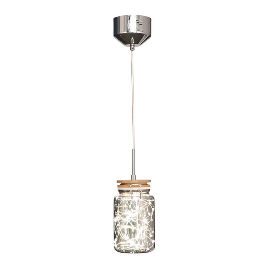 Підвісна люстра SHOCK LED/5W/230V глянцевий хром/дерево