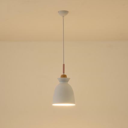 Підвісна люстра SIMPLO 1xE27/15W/230V білий діаметр 19,5 см