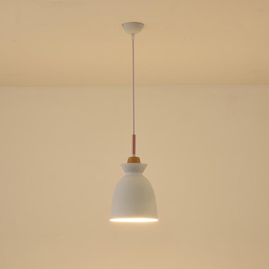 Підвісна люстра SIMPLO 1xE27/15W/230V білий діаметр 19,5 см
