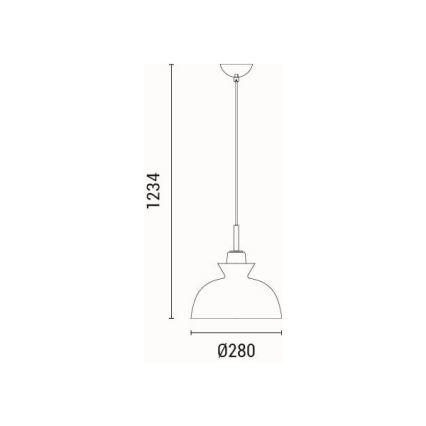 Підвісна люстра SIMPLO 1xE27/15W/230V зелений діаметр 28 см