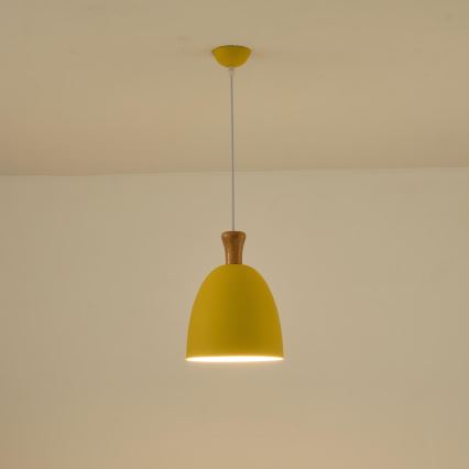 Підвісна люстра SIMPLO 1xE27/15W/230V жовтий діаметр 23 см