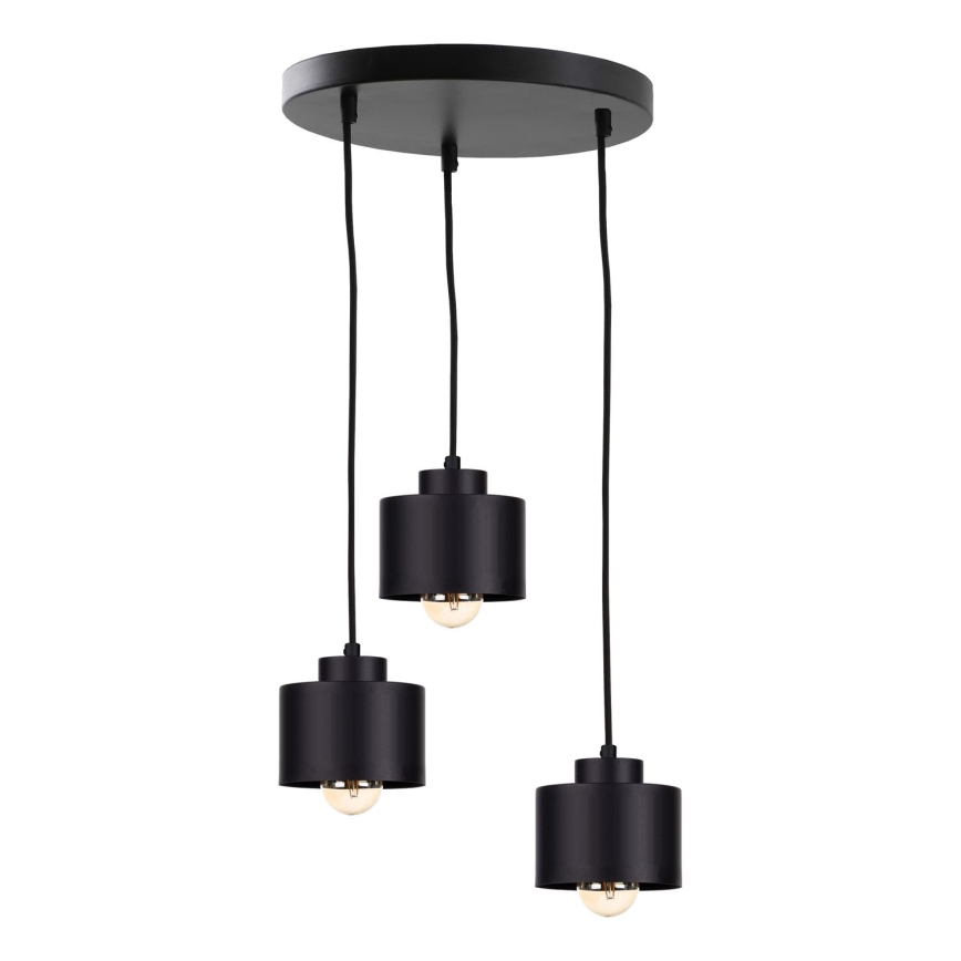 Підвісна люстра SIMPLY BLACK 3xE27/60W/230V діаметр 32 см