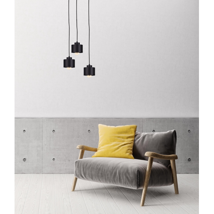 Підвісна люстра SIMPLY BLACK 3xE27/60W/230V діаметр 32 см