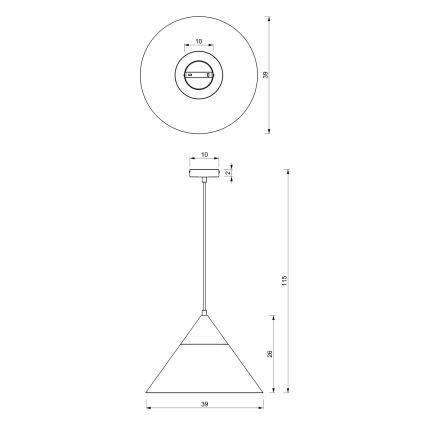 Підвісна люстра SINGLE 1xE27/15W/230V білий/бук
