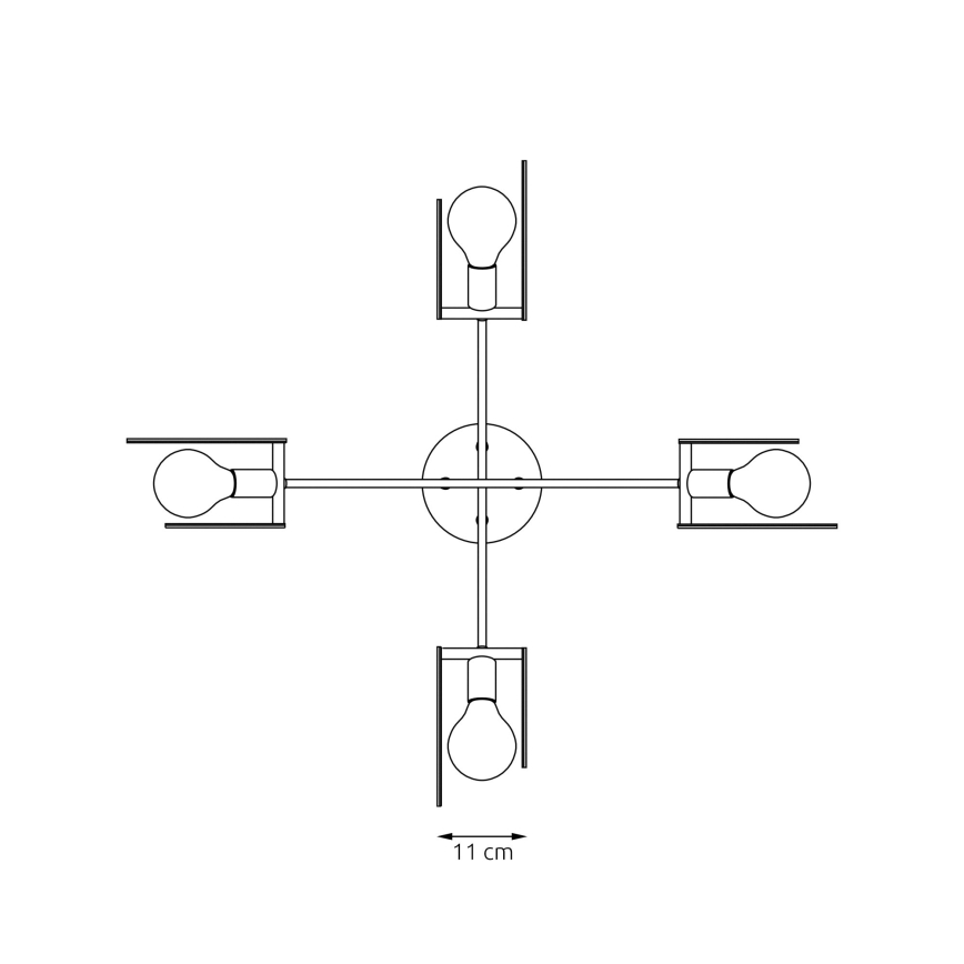 Підвісна люстра SKIVA 4xE27/15W/230V чорний/бежевий