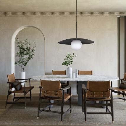 Підвісна люстра SLATE 1xE27/15W/230V діаметр 65 см чорний