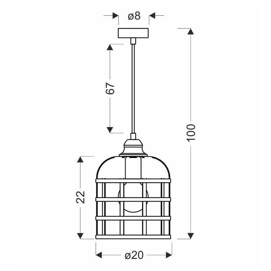 Підвісна люстра SOLETO 1xE27/40W/230V чорний