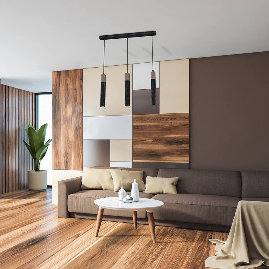 Підвісна люстра SOLO 3xGU10/MR11/40W/230V чорний