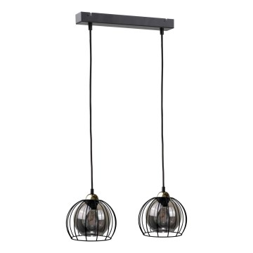 Підвісна люстра SOLO BLACK 2xE27/60W/230V чорний/золотий