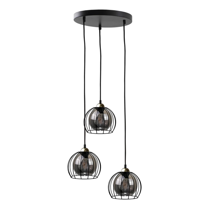 Підвісна люстра SOLO BLACK 3xE27/60W/230V чорний/золотий