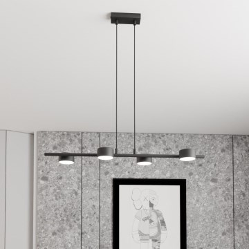 Підвісна люстра SORA 4xGX53/12W/230V чорний