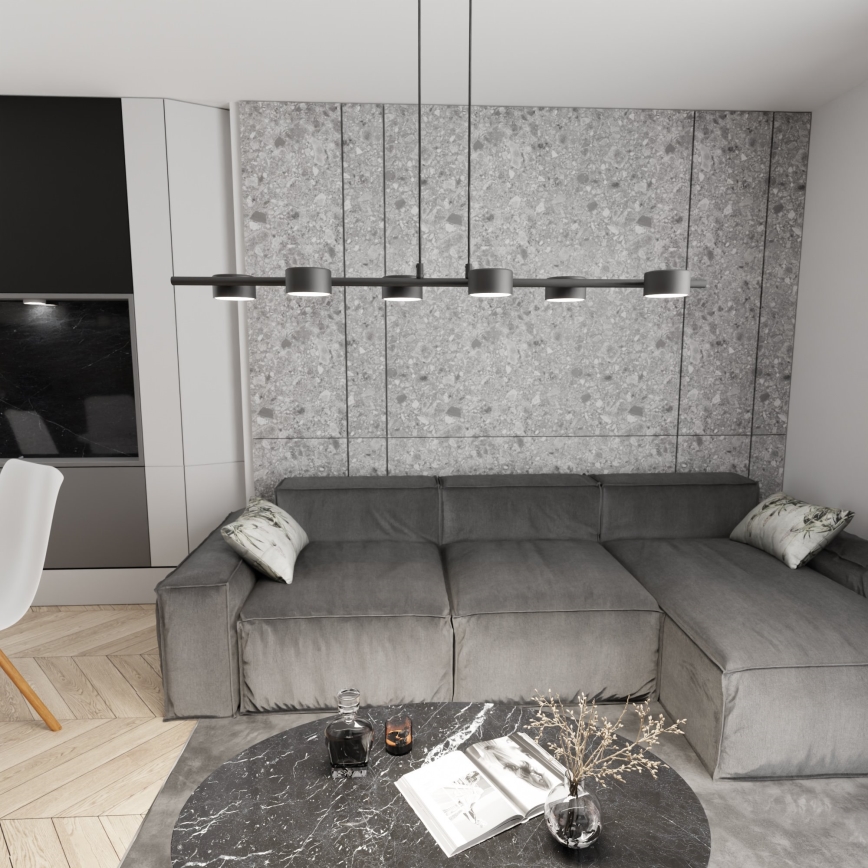 Підвісна люстра SORA 6xGX53/12W/230V чорний