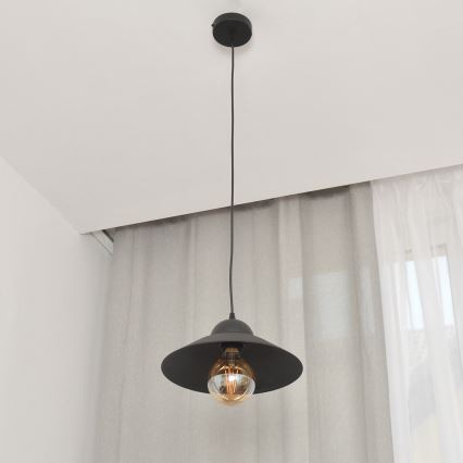 Підвісна люстра SORAPIS 1xE27/15W/230V чорний